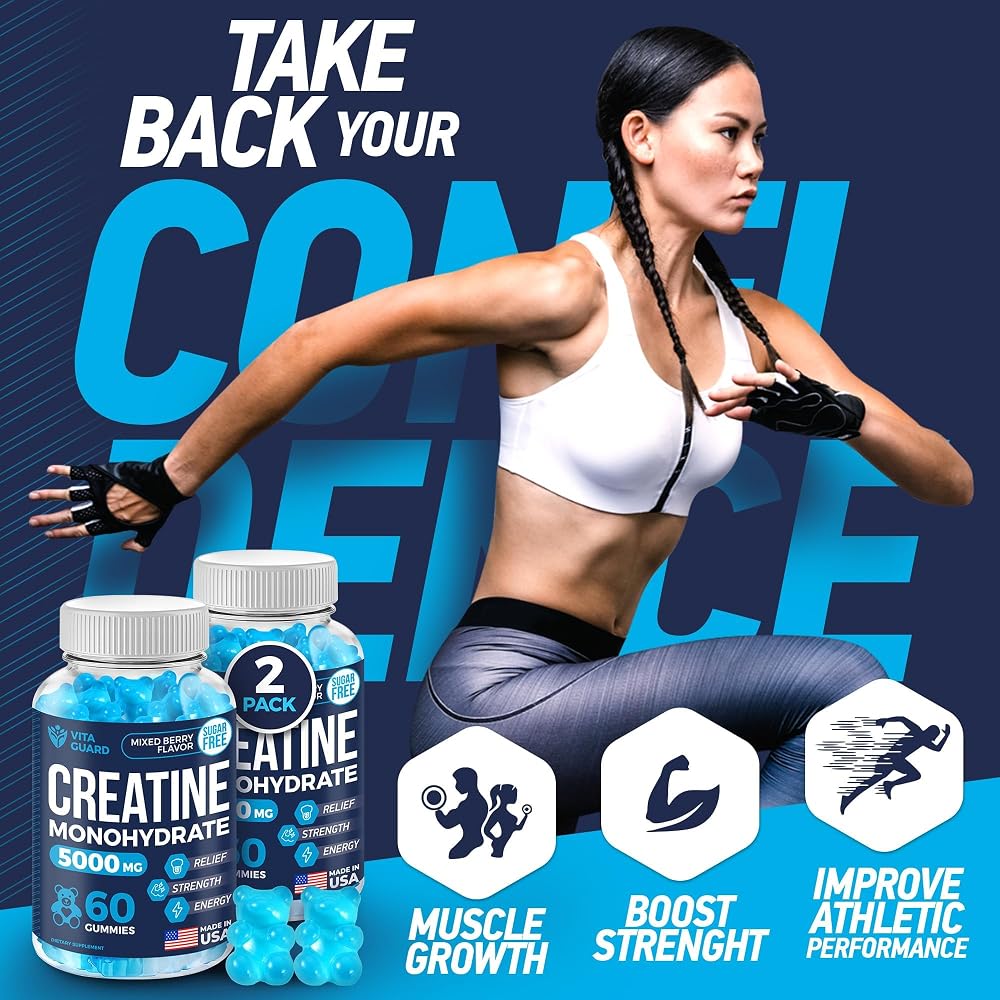 Vita Guard Creatine Monohydrate 5000mg Gummies - 120 Count - image 5