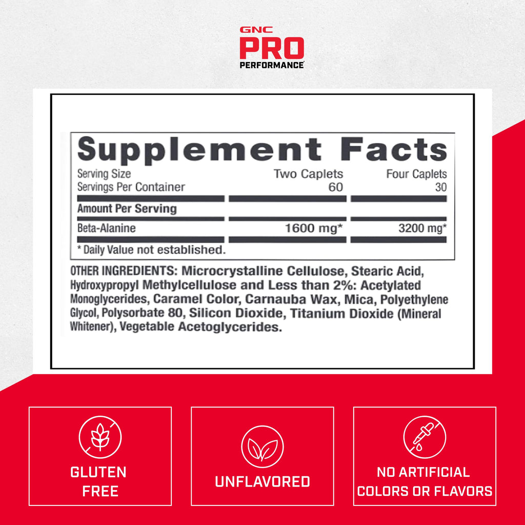 GNC Pro Performance Beta-Alanine - 120 Caplets - image 6