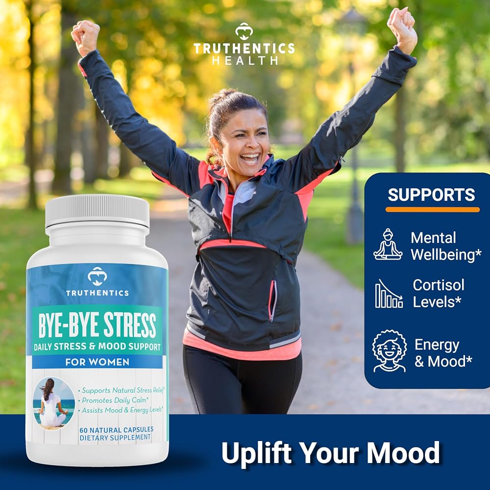 TRUTHENTICS Bye-Bye Stress Support Supplement for Women - 60 Capsules - image 3