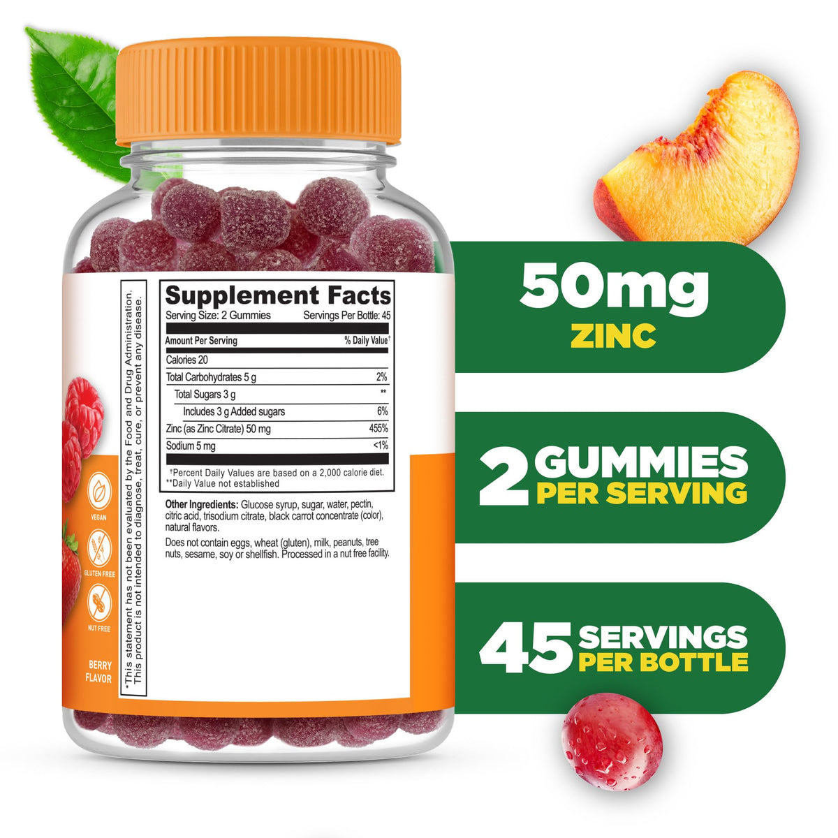 Lifeable Zinc Gummies Maximum Strength 50 mg - 90 Count - image 2