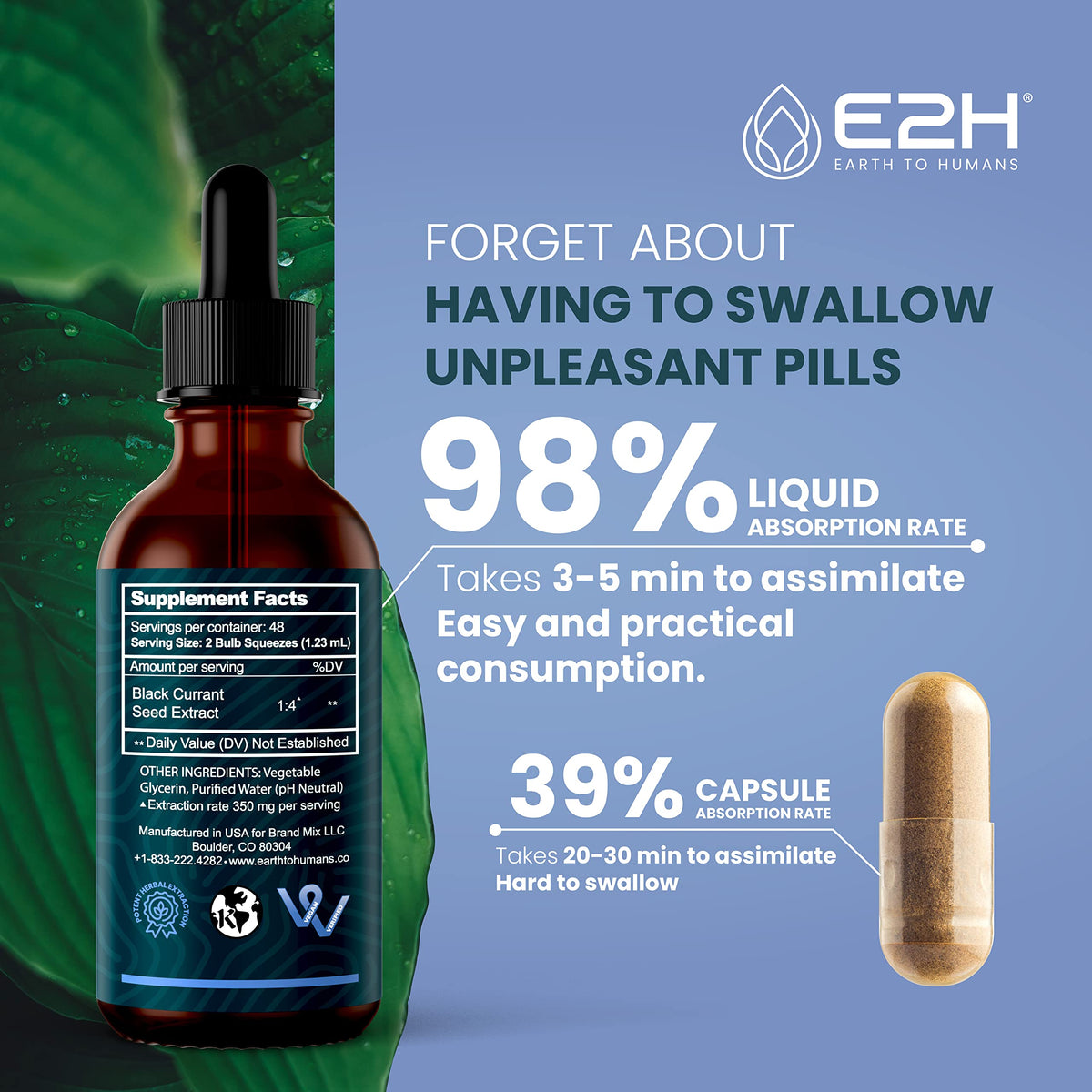 E2H EARTH TO HUMANS Natural Black Currant Extract