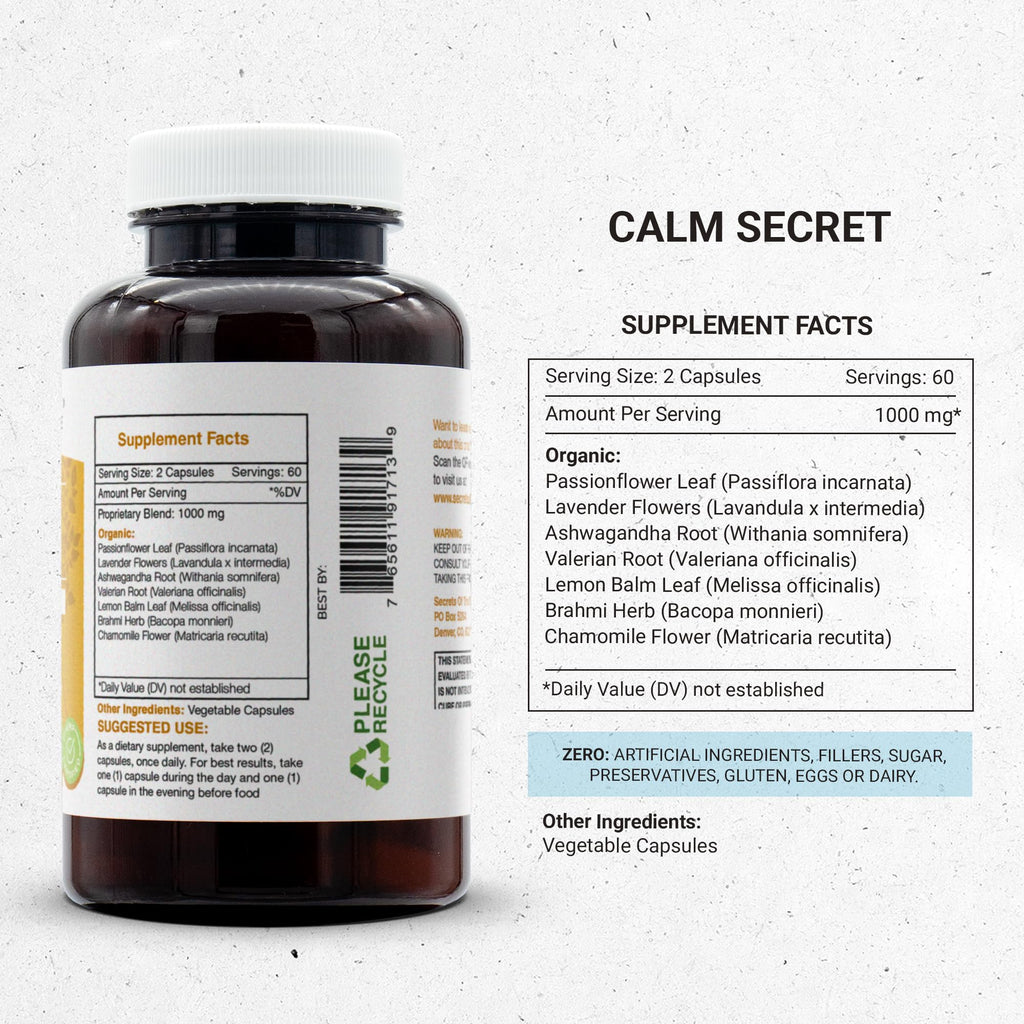 Secrets of the Tribe Calm Secret Anxious-Free Formula - 120 Capsules - image 3