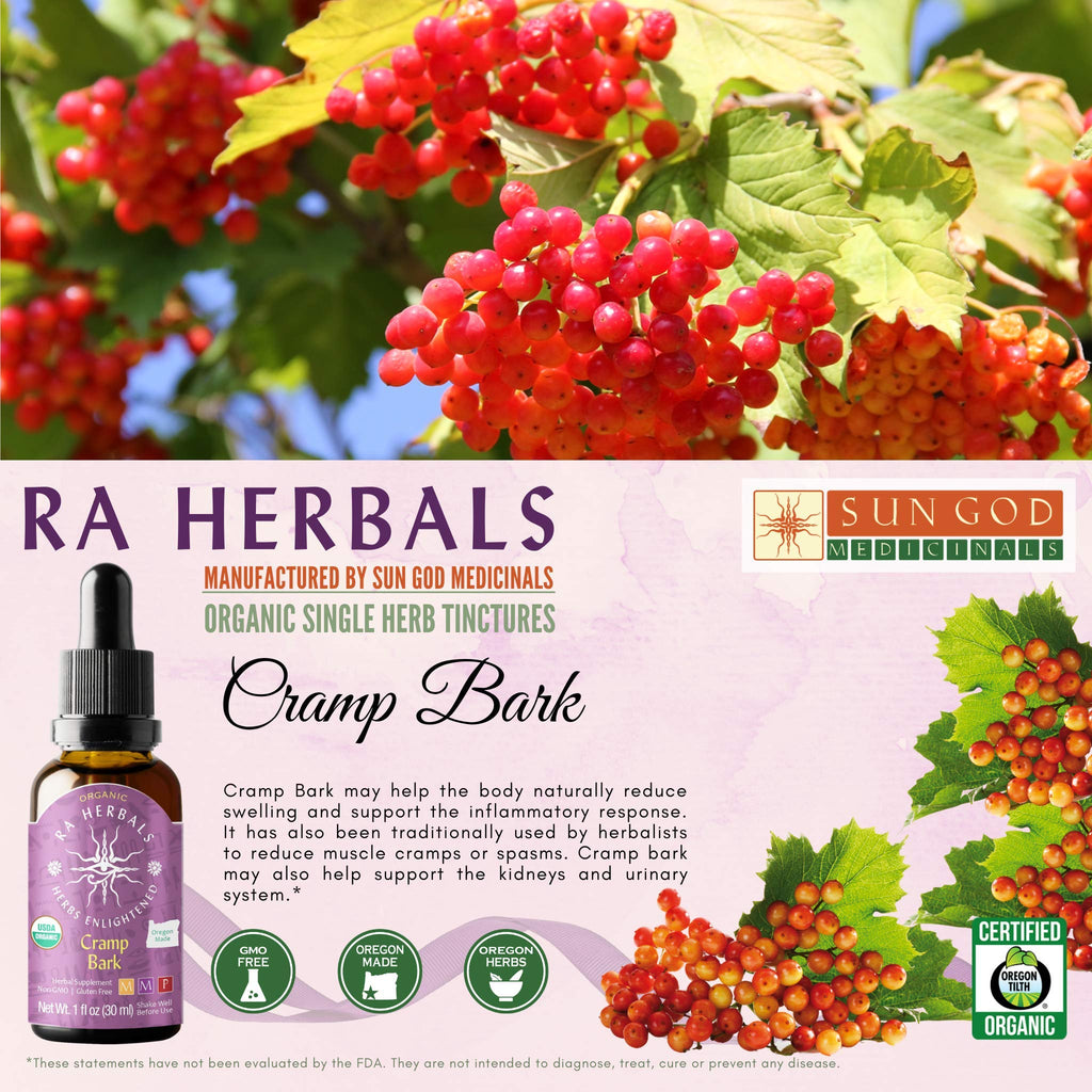 Sun God Medicinals Ra Herbals Organic Cramp Bark Liquid Extract - 1 fl oz - image 3