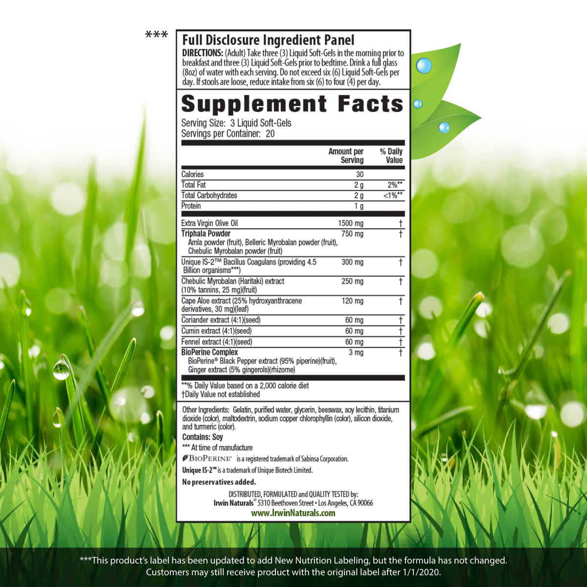 Irwin Naturals Aloe & Triphala Active Cleanse + Probiotics - 60 Softgels - image 2