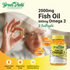GREEN FIELD NUTRITIONS Omega 3 Fish Oil 1000mg Halal - 120 Softgels - image 2