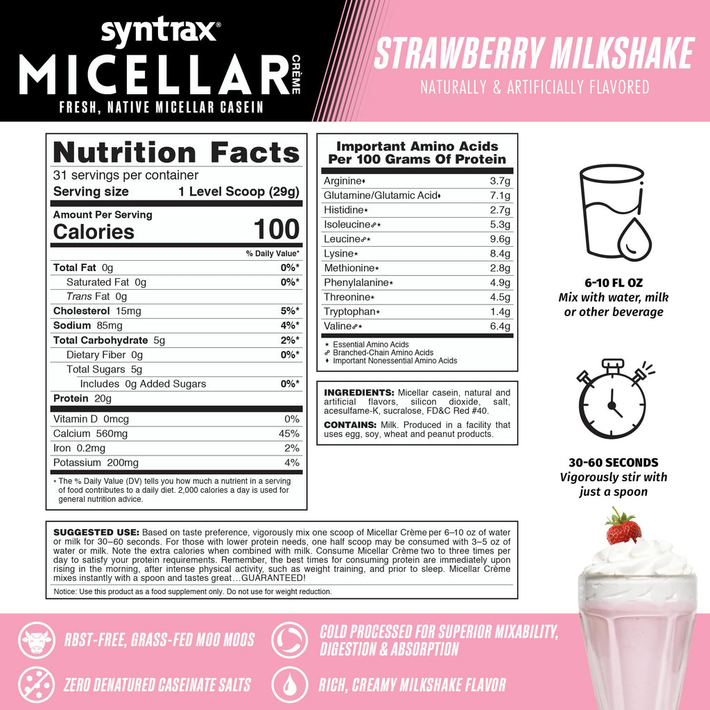 Syntrax Nutrition Micellar Creme Protein Powder