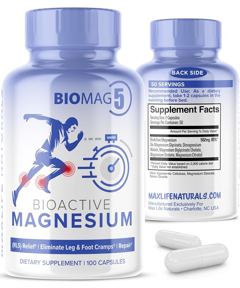 MAXLIFE NATURALS BioMag 5 Magnesium Complex - 100 Capsules