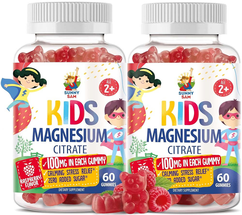 SUNNY SAM Magnesium Gummies for Kids & Adults - 100mg - Calm