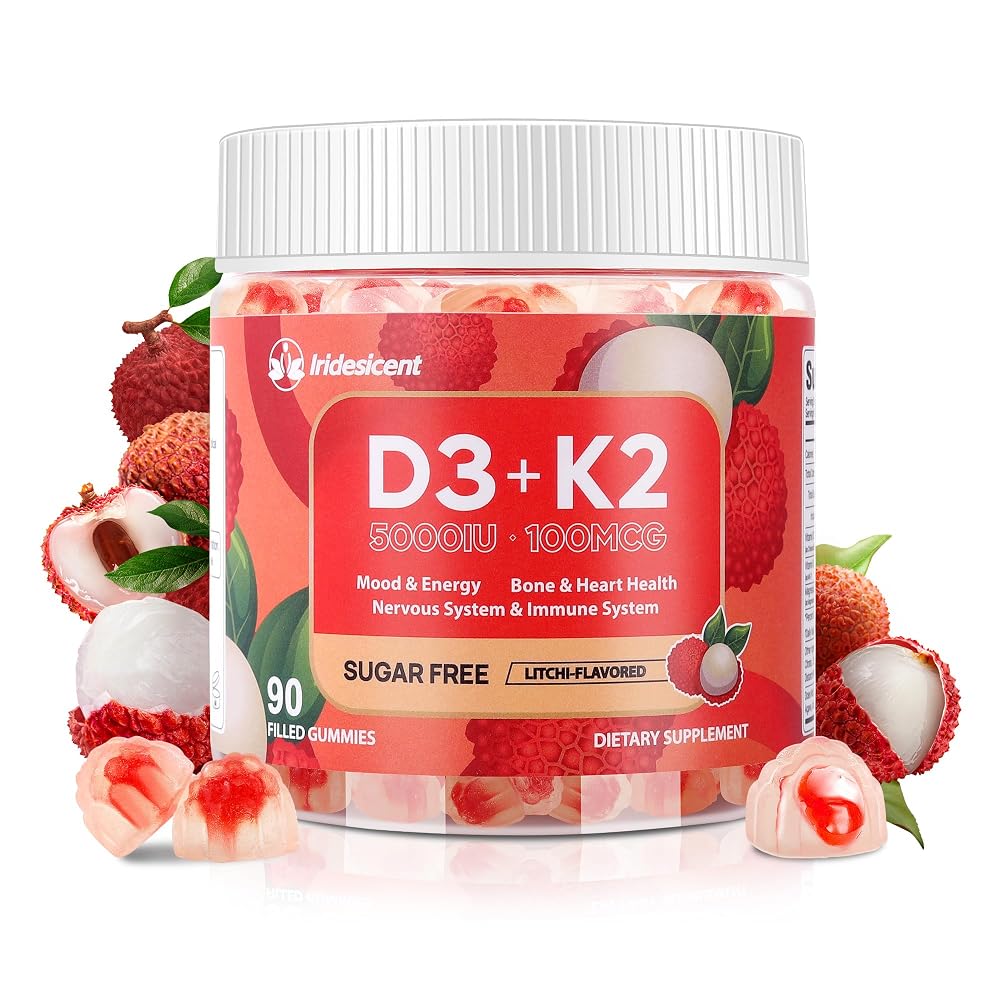 IRIDESICENT Vitamin D3 K2 Gummies w/Magnesium Sugar Free - D3 Vitamin