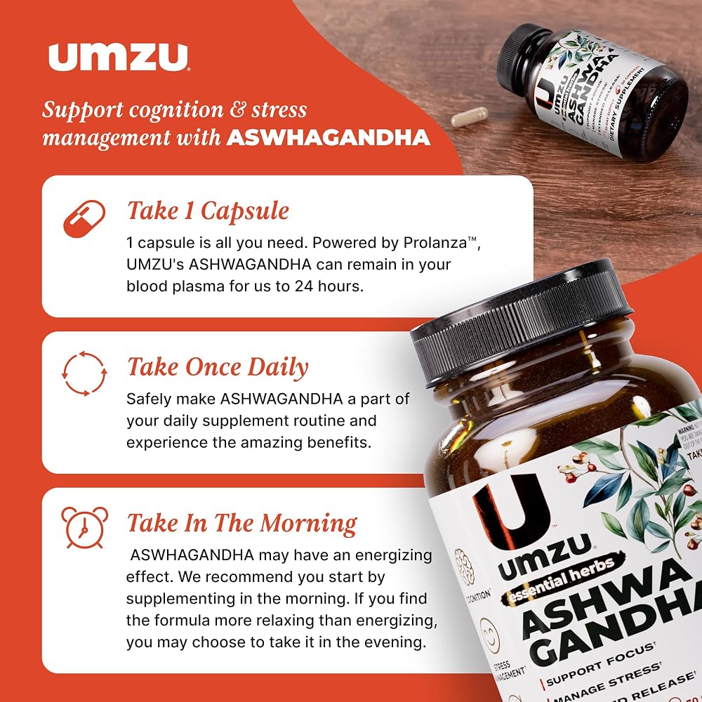 UMZU Ashwagandha Supplement Capsules - 30 Count - image 6