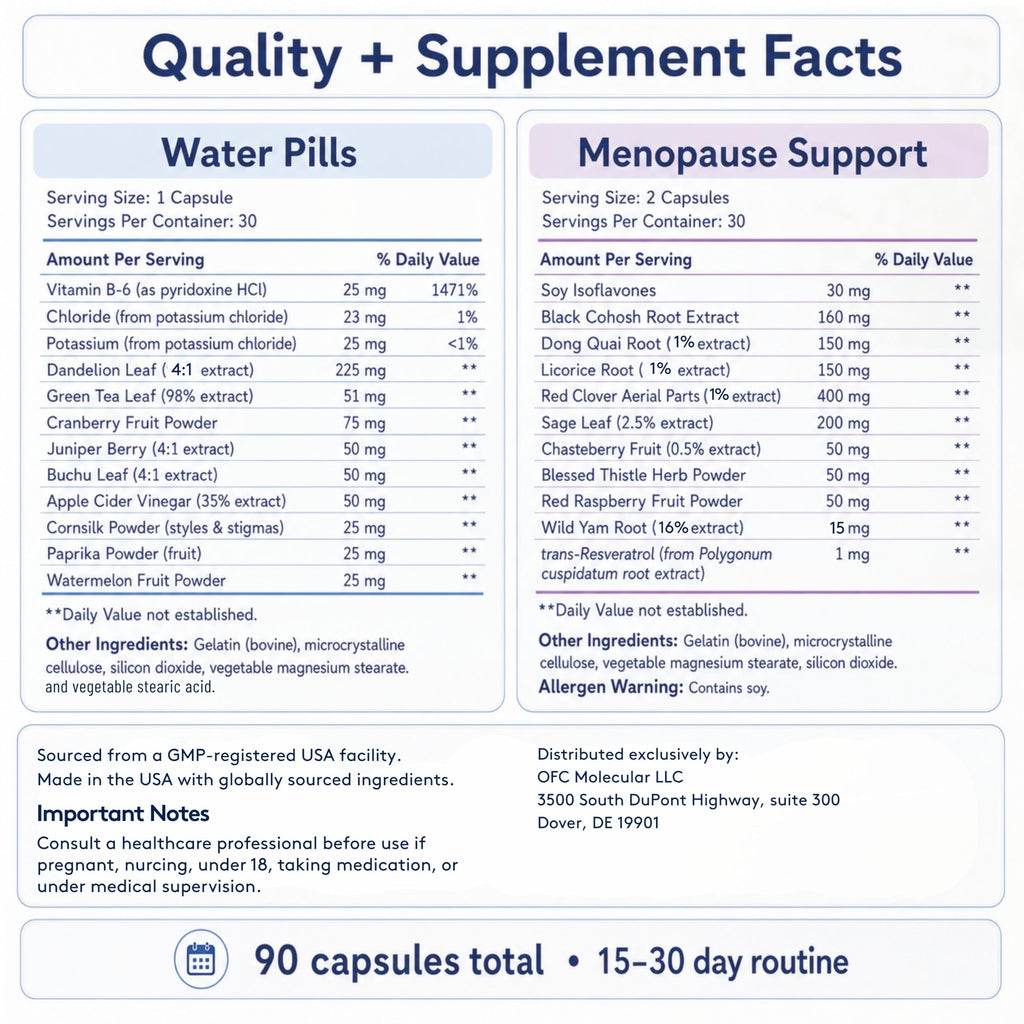 Youth & Tonic Menopause & Water Weight Loss 2-Pack - 90 Capsules - image 8
