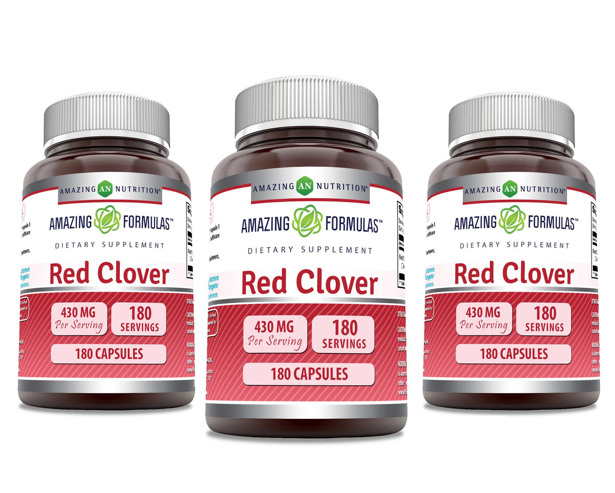 Amazing Formulas Red Clover 430 mg Capsules Supplement