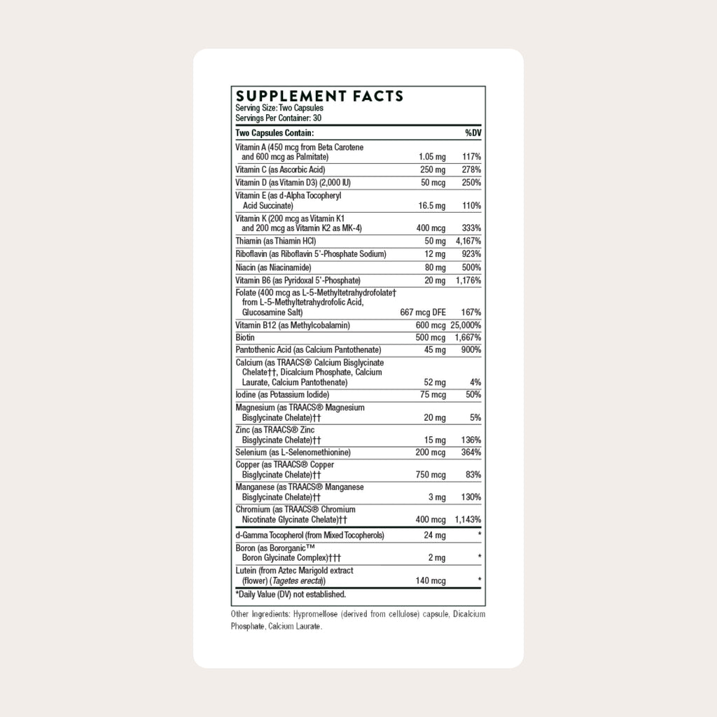 THORNE Basic Nutrients 2/Day, Vitamin & Mineral Formula