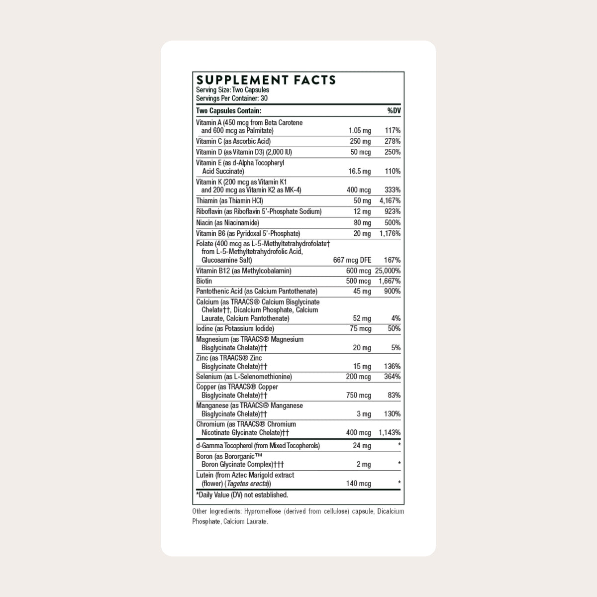 THORNE Basic Nutrients 2/Day, Vitamin & Mineral Formula