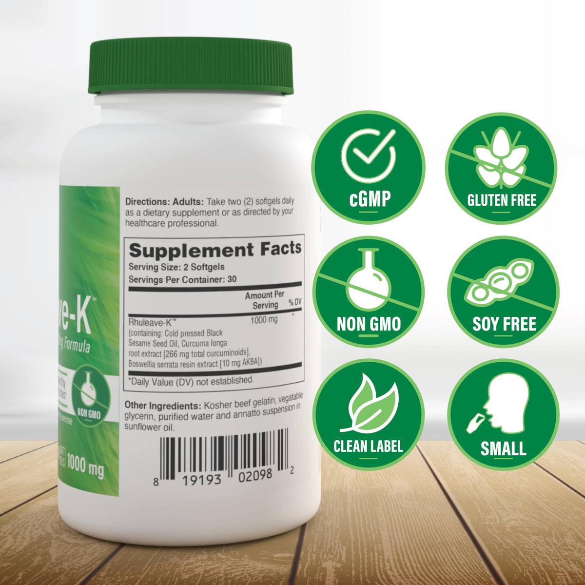 Health Thru Nutrition Rhuleave-K 1000mg Curcumin Joint Support - 60 Softgels - image 3