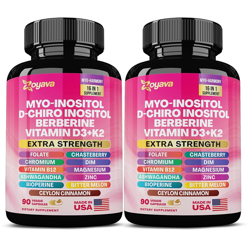 Zoyava Myo Inositol Supplement 750mg - 180 Capsules (2 Pack)