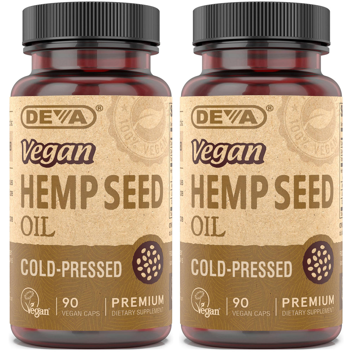 DEVA Vegan Virgin Hemp Seed Oil Capsules - 180 Count