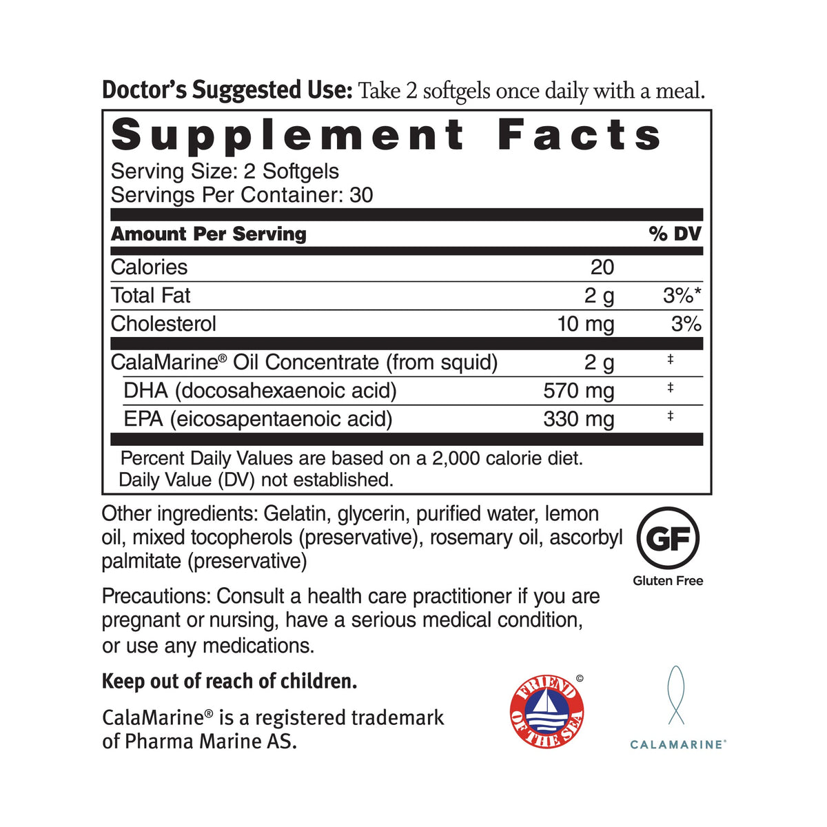 Dr. Sinatra CalaMarine Omega-3 with DHA and EPA - 60 Softgels - image 2