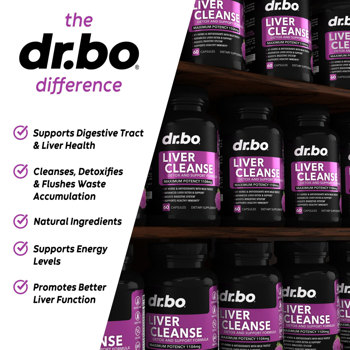 DR. BO Liver Cleanse Detox Support Supplement - 60 Capsules - image 4