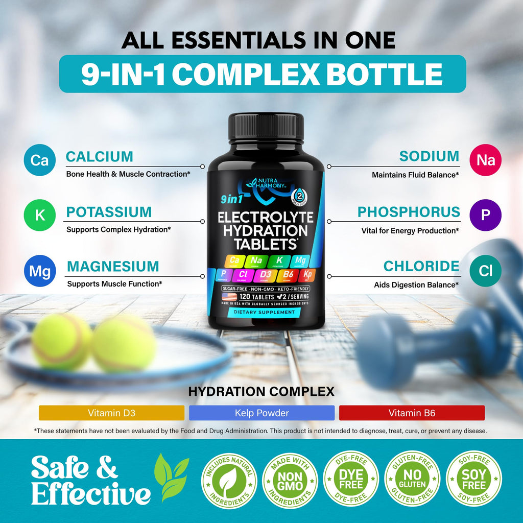 NUTRAHARMONY Electrolyte Tablets with Magnesium - 120 Tablets - image 6