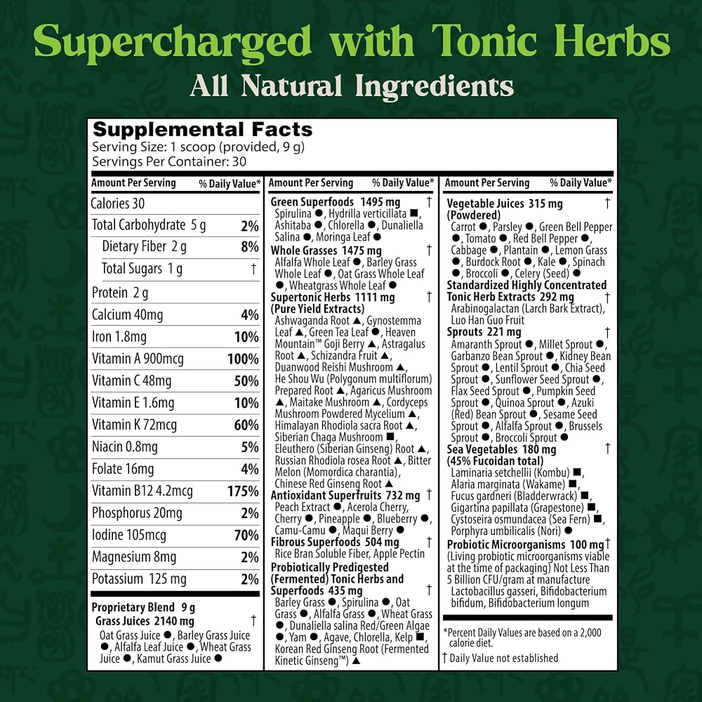 Dragon Herbs Tonic Alchemy Superfood Greens Powder - 1 Packet - image 2