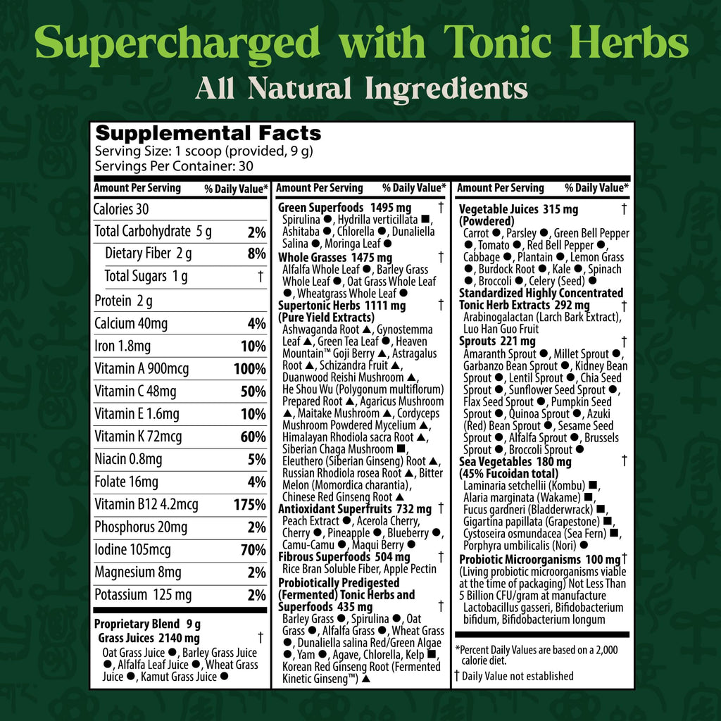 Dragon Herbs Tonic Alchemy Superfood Greens Powder - 30 Servings - image 2