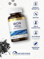 Carlyle Iron Supplement 65 mg with Vitamin C - 180 Tablets - image 5
