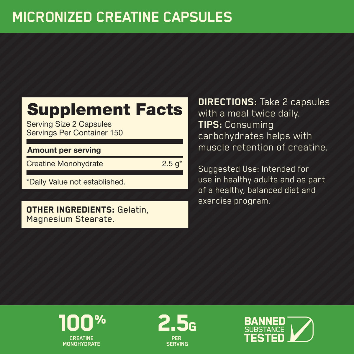 Optimum Nutrition Micronized Creatine Monohydrate Capsules - 300 Count - image 6