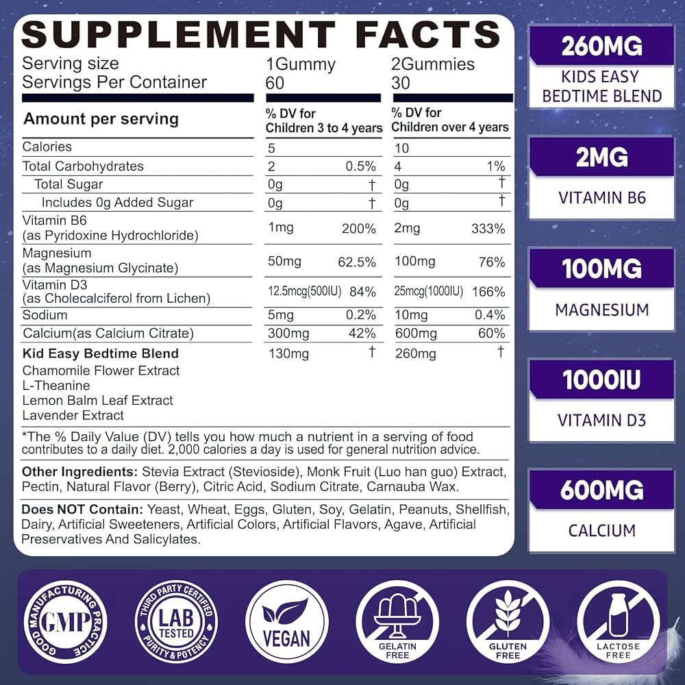 LILICARE Kids Sleep Gummies Magnesium Glycinate - 120 Count - image 2