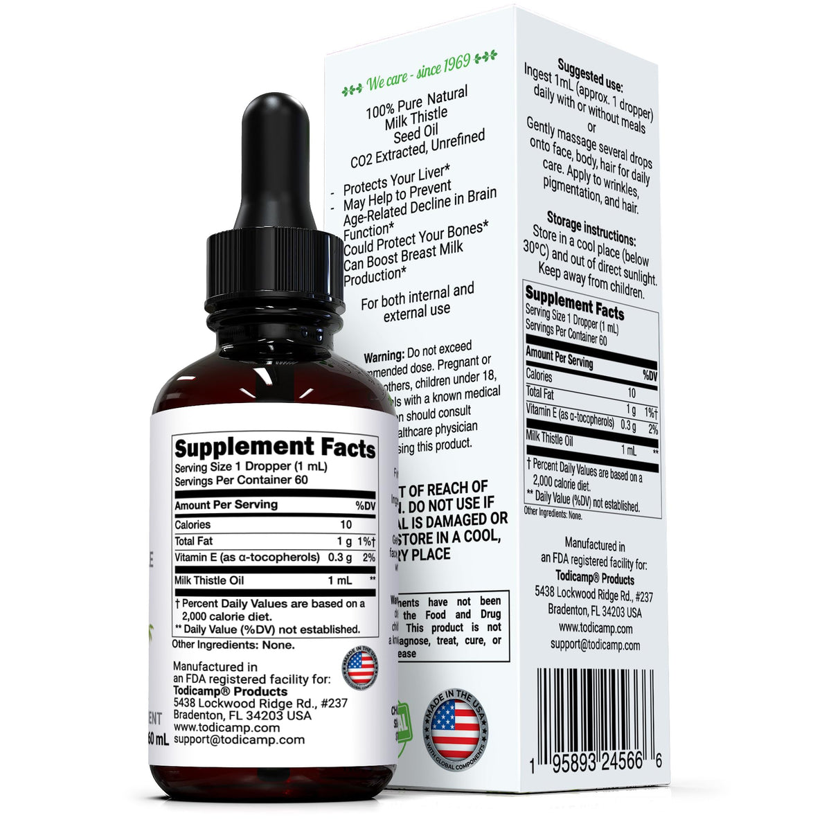 TODICAMP Milk Thistle Oil Liquid Extract - 2 fl oz - image 2