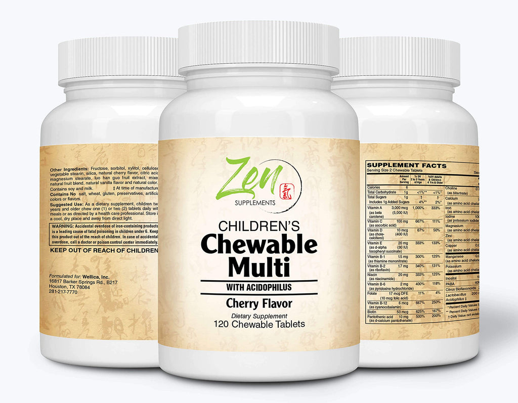 Zen Supplements Children's Chewable Multivitamin - 120 Tablets - image 3