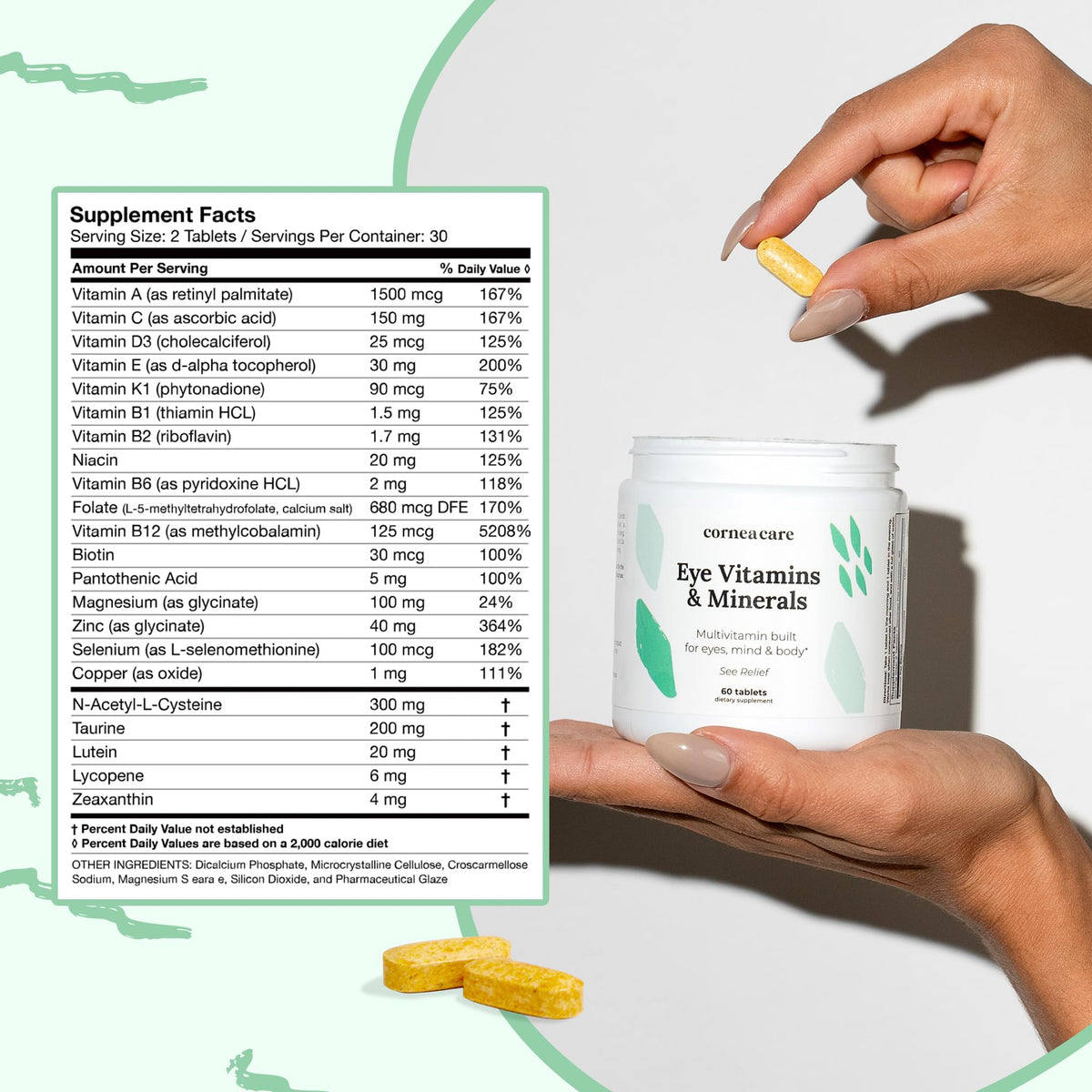 CorneaCare Eye Vitamins & Minerals Multivitamin for Vision - 60 Tablets - image 5