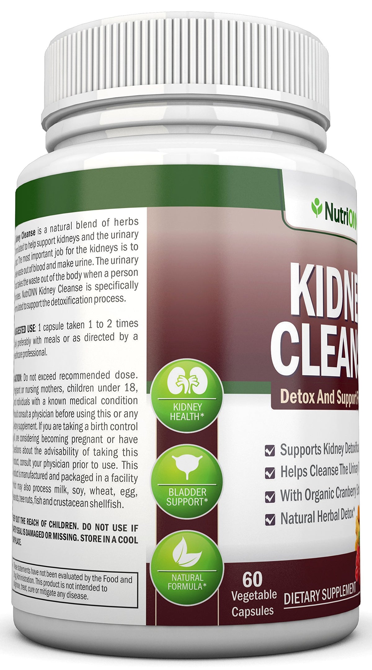 NutriONN Kidney Cleanse Herbal Supplement - 60 Capsules - image 4