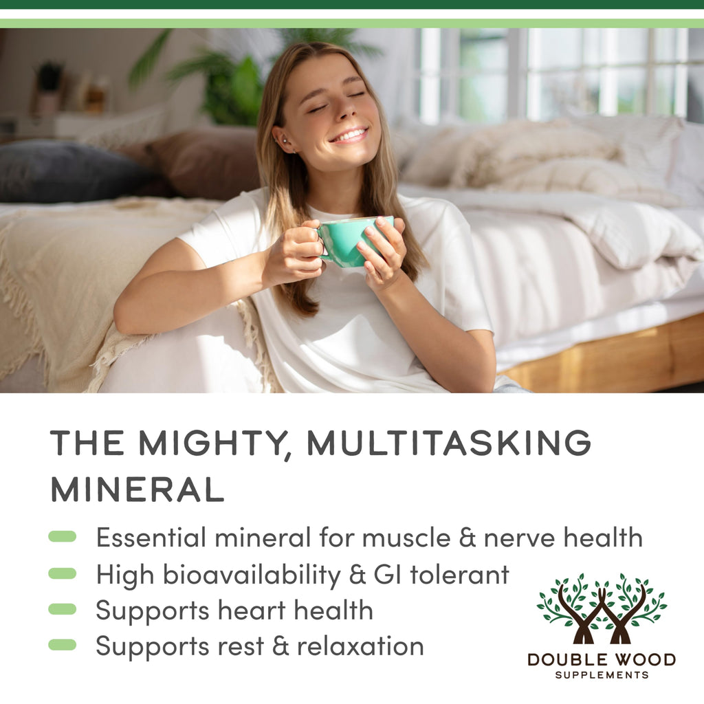 Double Wood Supplements Magnesium Taurate Supplement for Cardiovascular Health