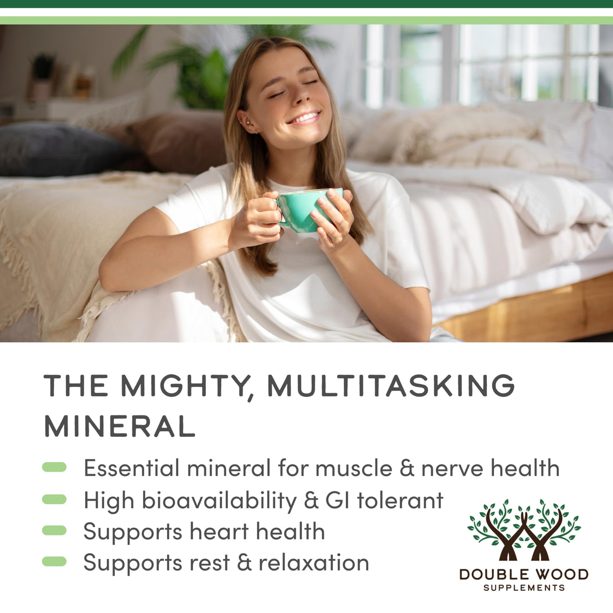 Double Wood Supplements Magnesium Taurate Supplement for Cardiovascular Health