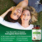 Zazzee Extra Strength Astragalus Root 20:1 Extract - 180 Capsules - image 3