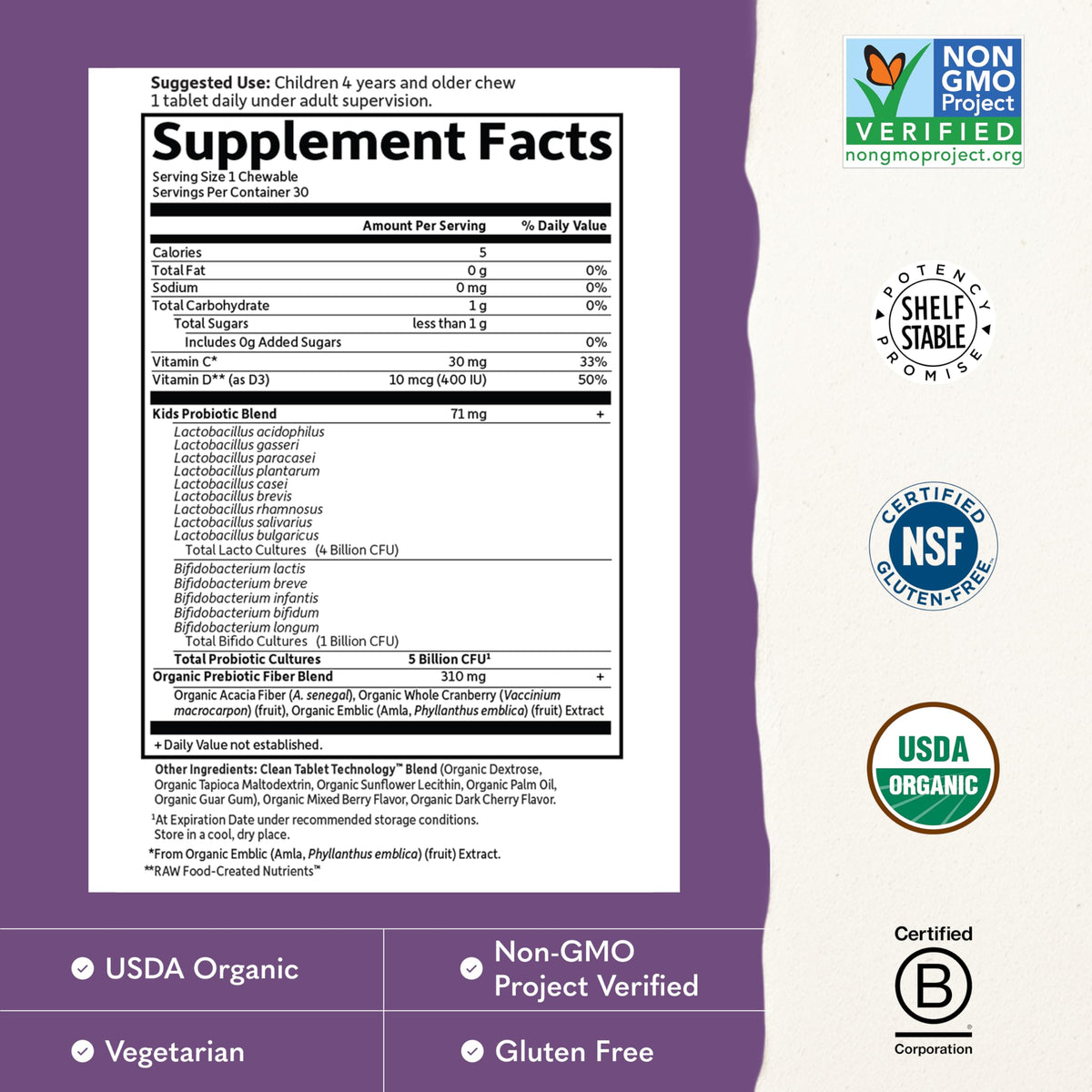 Garden of Life Dr. Formulated Kids+ Probiotics