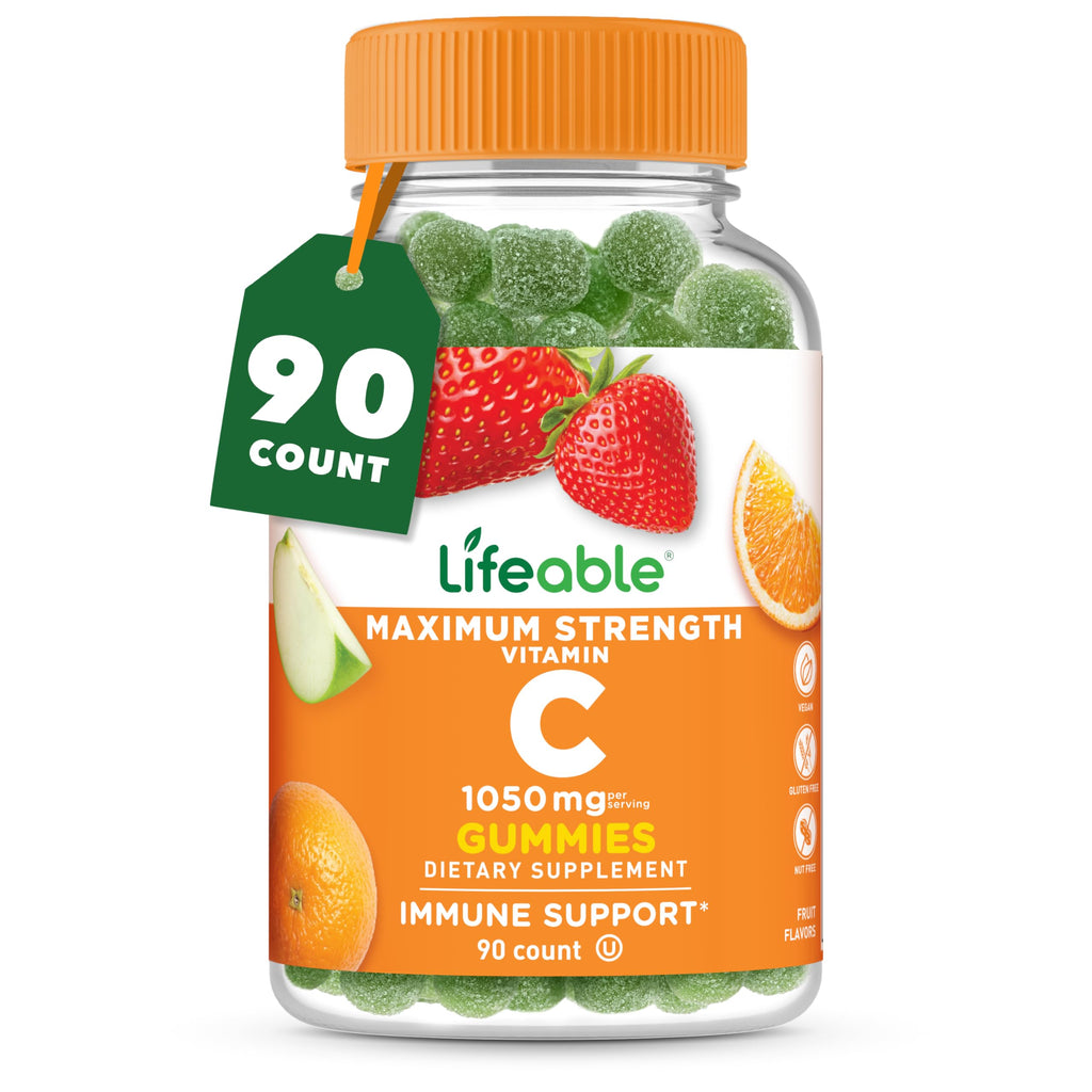 Lifeable Vitamin C Gummies for Adults 1050 mg - 90 Count