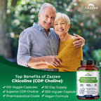 Zazzee Extra Strength Citicoline 500 mg - 100 Vegan Capsules - image 2