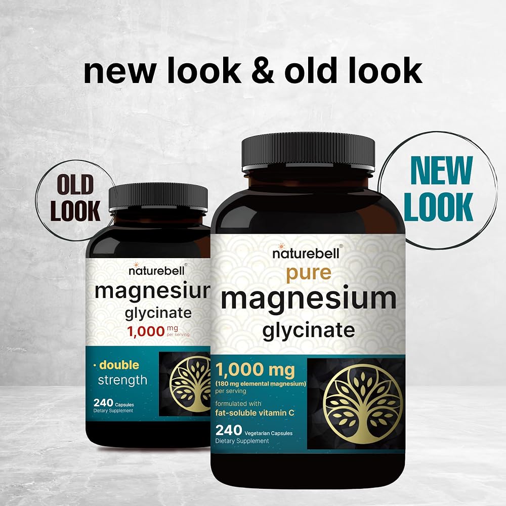 NatureBell Pure Magnesium Glycinate 1000mg - 240 Vegetarian Capsules - image 3