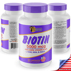 Sunshine Naturals Biotin. 5000 mcg. 90 Capsules