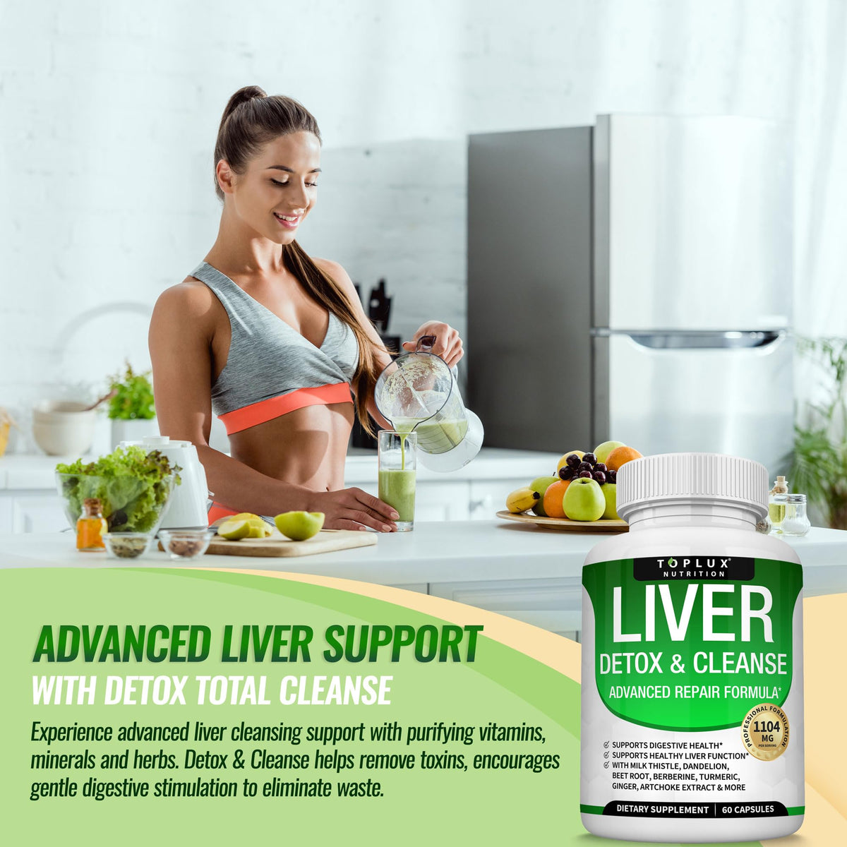 Toplux Liver Cleanse Detox & Repair Formula Liver Detox Supplement