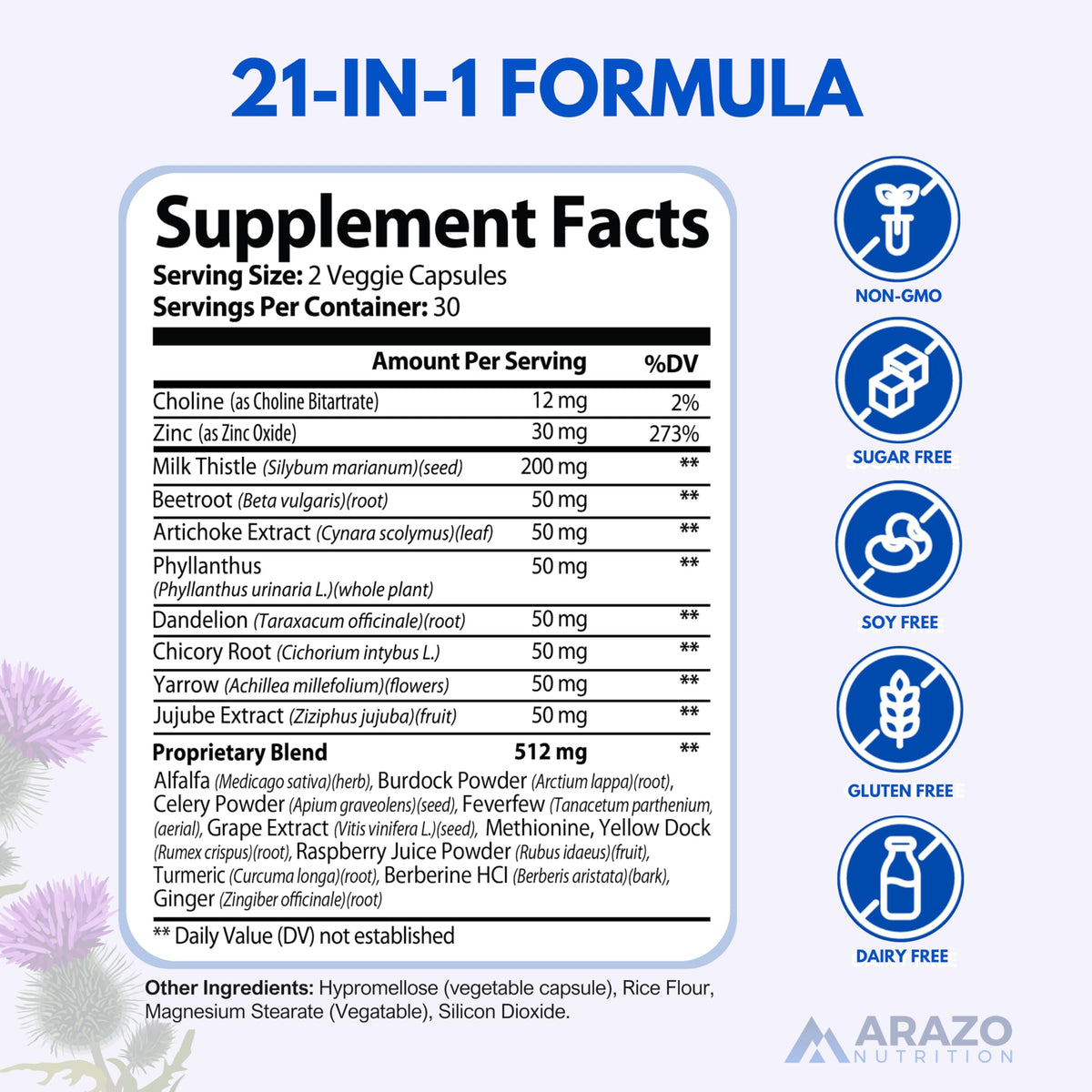 Arazo Nutrition Liver Cleanse Detox & Repair Formula - image 2