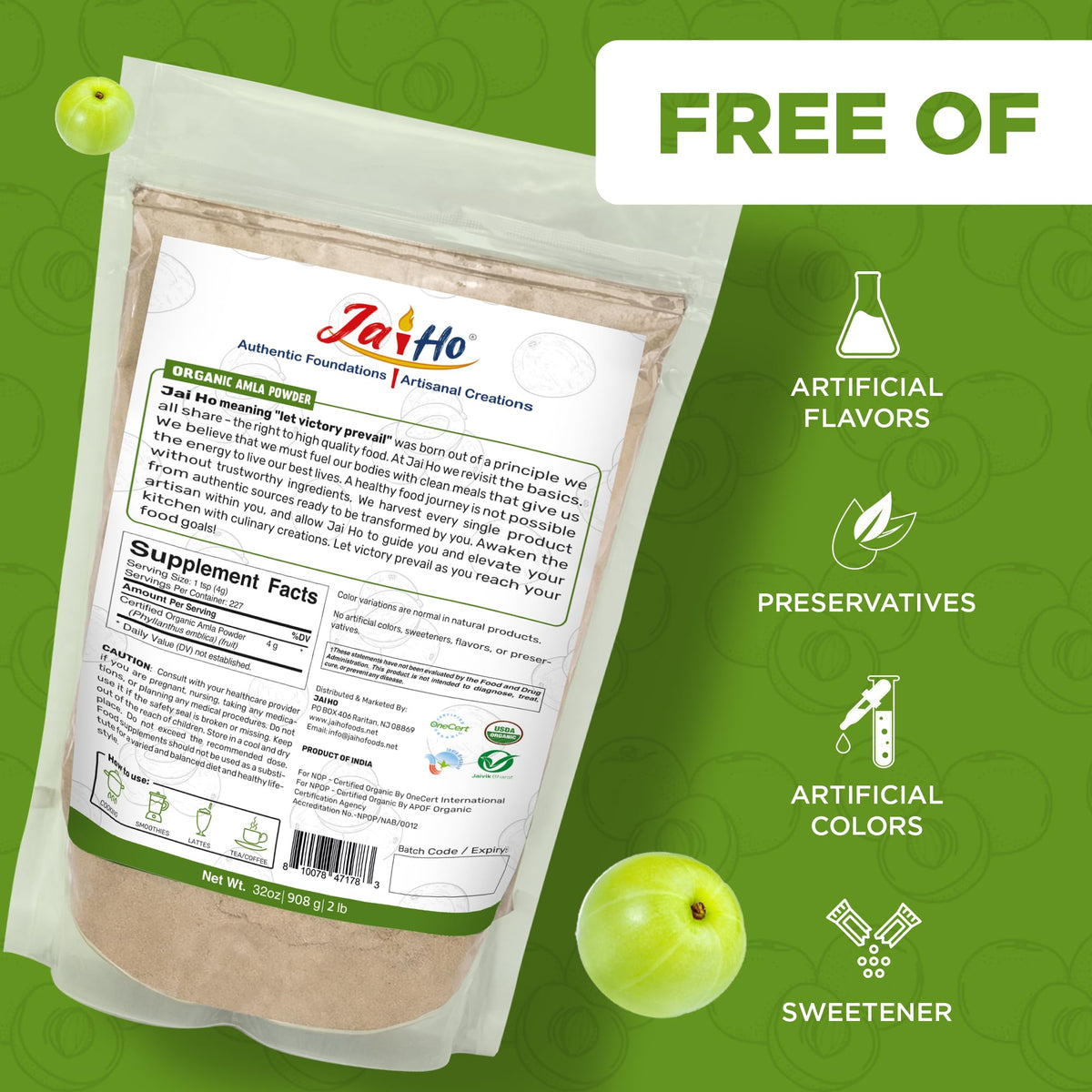 Jai Ho USDA Organic Amla Berry Powder - 2 lb - image 4