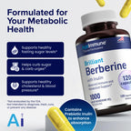 AgeImmune Berberine 1000mg Supplement with Inulin - 120 Capsules - image 5
