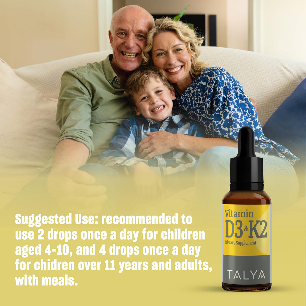 TALYA Vitamin D3 & K2 Liquid Drops - 60 Servings - image 4