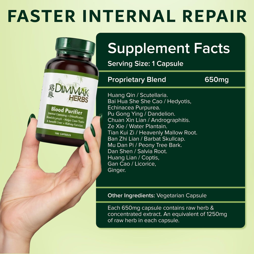 Dimmak Herbs Blood Purifier & Lymphatic Cleanse - 100 Capsules - image 6
