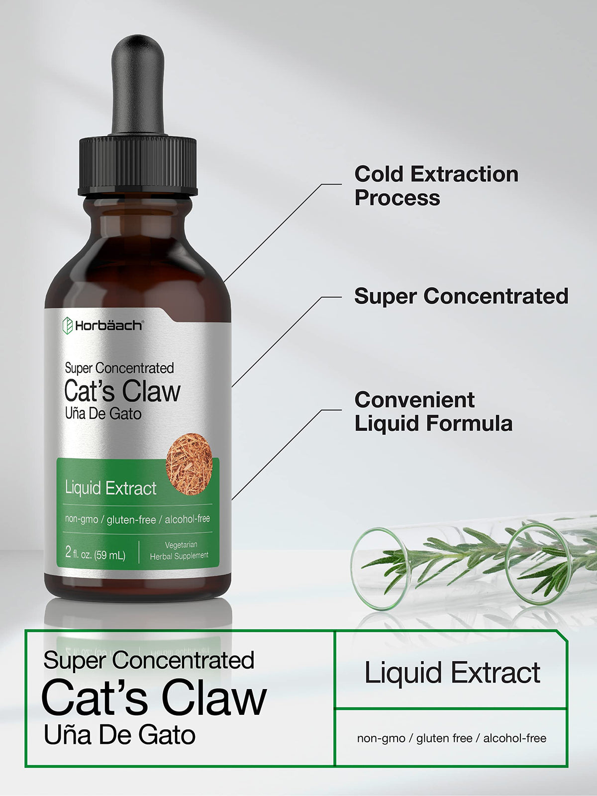 Horbäach Cat's Claw Herb Extract Tincture Alcohol Free - 2 Fl Oz - image 3