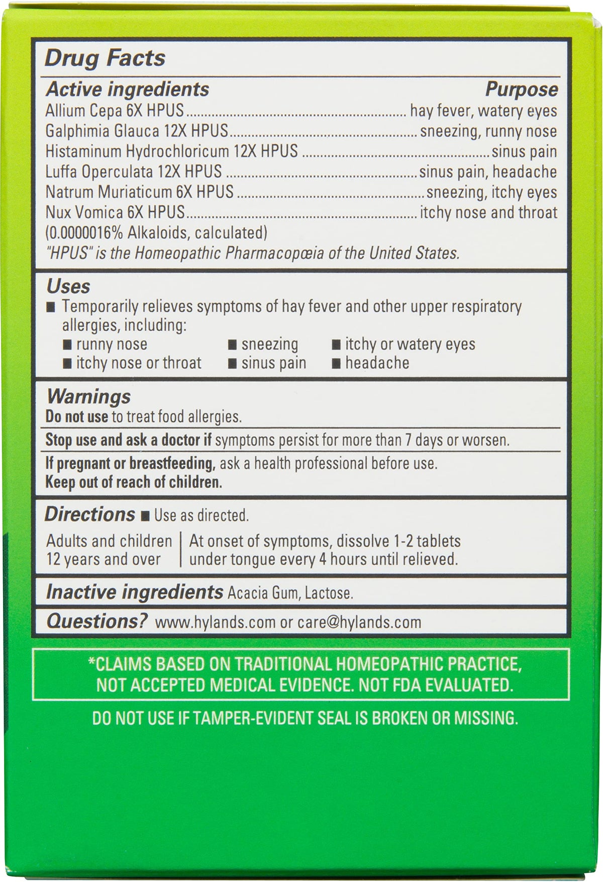 Hyland's Allergy Relief Non-Drowsy Tablets - 60 Count - image 2