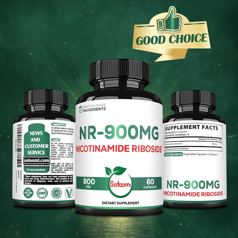 Satoomi 8in1 NMNH & NAD+ Supplement - 60 Capsules for 30 Days